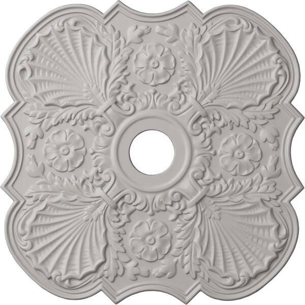Ekena Millwork Flower Ceiling Medallion (Fits Canopies up to 6 1/4"), 29"OD x 3 5/8"ID x 1 3/8"P, Ultra Pure White CM29FWUWF - main